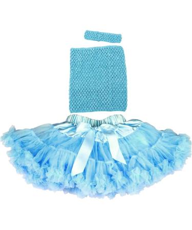Time to Sparkle 4pcs Crochet Tube Top Tutu Dress Set for Baby Girls Turquoise 25x30cm - Buy Online on GoSupps.com