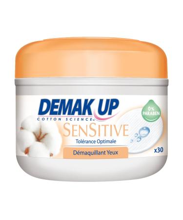 Demak'Up Sensitive impregnated make-up removal pads cotton pads for sensitive skin 4 cans x 30 cotton pads (120 cotton pads)