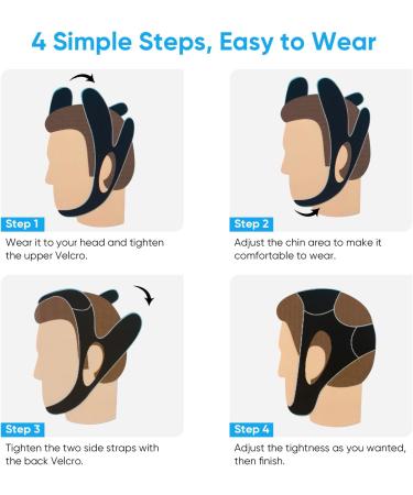 Adjustable Anti Snoring Chin Strap - Effective Solution to Stop Snoring - Unisex Black Design - Buy Online on GoSupps.com