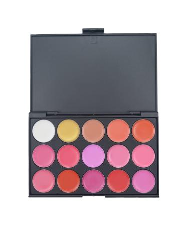Phantomsky 15 Colors Cream Lip Gloss Makeup Palette - Durable Natural Contouring Kit & Blush Pallet for Flawless Makeup | International Shipping Available - Buy Online on GoSupps.com