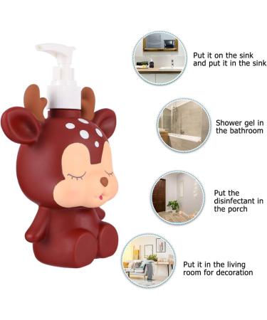 DOITOOL Kids Deerlet Hand Soap Dispenser 300ML - Cute Cartoon Lotion Bottle for Baby - Emulsion Pump Container - Liquid Shampoo Dispenser for Bathroom - Buy Online on GoSupps.com