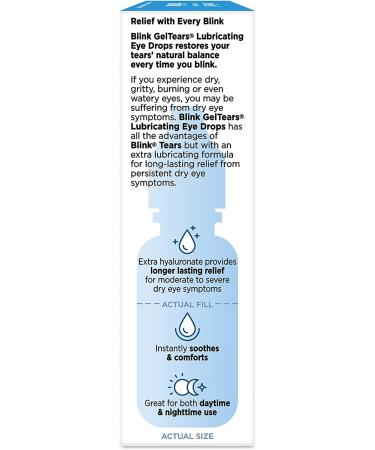 Blink Gel Tears Lubricating Eye Drops 10mL - Pack of 3 | 0.34 Fl Oz - Long Lasting Relief - Buy Online on GoSupps.com
