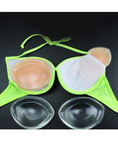 Clear Silicone Triangle Gel Breast Enhancers Push Up Pads for Bikini Swimsuit & Sportswear - Waterproof Bra Inserts (Clear Big Abalone) - Buy Online on GoSupps.com