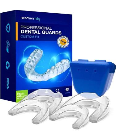 Mouth Guard for Grinding Teeth Moldable Mouth Guard for Clenching Teeth at Night Custom-fit Mouth Guard for Bruxism and Teeth Clenching 2 Sizes Pack of 4