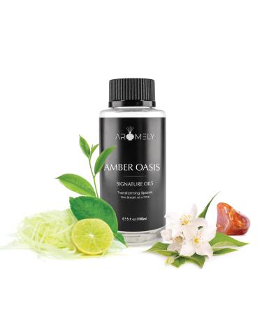 Aromely Amber Oasis Diffuser Oil Scent - Essential Oils for Diffusers Aromatherapy - Sophisticated Aroma Blend of Green Tea Orange Lemon Zest Inspired by The Most Luxurious Hotels - 150ml