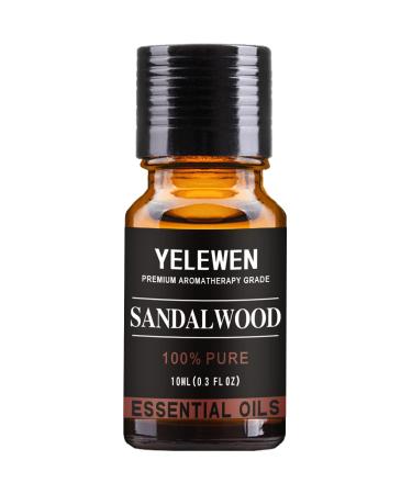 Sandalwood Essential Oils Pure Organic & Aromatherapy Grade Scented Oils 10ml Perfect for Diffuser Meditation Relaxation Sleep Cosmetics Soaps Candles Skin Care Sandalwood 0.34 Fl Oz (Pack of 1)
