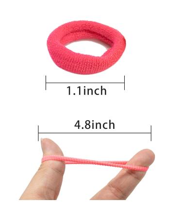 100 Seamless Hair Ties - Candy Color Rubber Bands for Kids & Girls | Multi-Colored 2cm Ponytail Holders - Buy Online on GoSupps.com