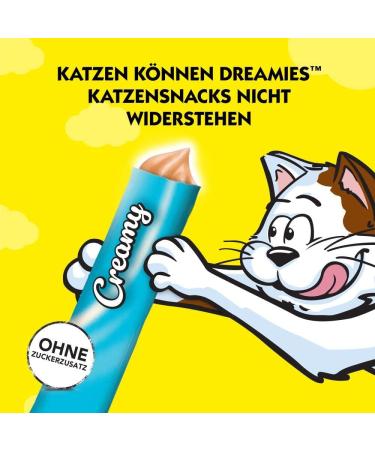 Dreamies Katzeneckerlis Creamy Salmon Snacks - 44 Portions of Delicious Treats for Cats (11 x 4 x 10g) - International Shipping Available - Buy Online on GoSupps.com