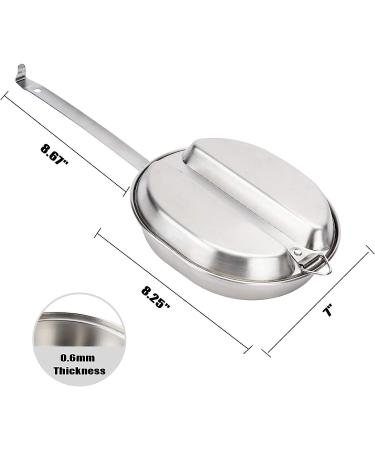 Stainless Steel Camping Cookware Lunch Box Set - Outdoor Mess Kit for Camping, Hiking, Picnic, BBQ & Beach - Buy Online on GoSupps.com