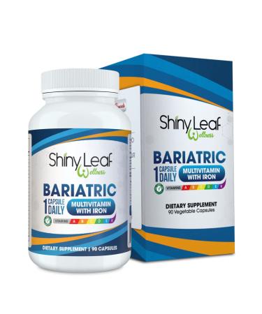 Shiny Leaf Daily Bariatric Multivitamin with 45 mg of Iron 90 Ct Capsule for Post Weight Loss Surgery (WLS) Sleeve and Mini Gastric Bypass Patients (3 Months Supply) 90 Count (Pack of 1)