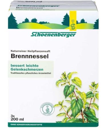 Nettle Juice Schoenenberger 3x200 ml - Premium Organic Herbal Tonic for Health & Wellness - Fast International Shipping - Buy Online on GoSupps.com