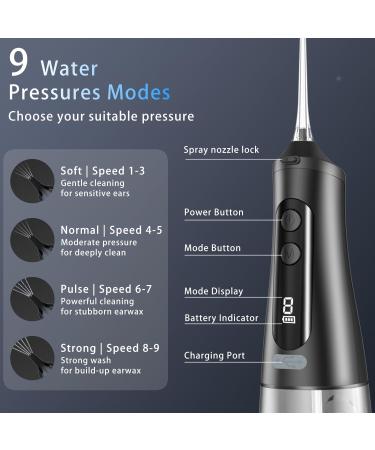 Electric Ear Wax Removal Tool - Water Powered Ear Cleaner 6 Tips Safe Ear Irrigation 9 Pressure Modes USB Rechargeable - Family Essential - Buy Online on GoSupps.com
