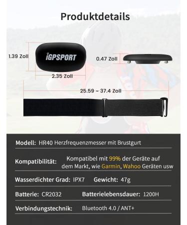 IGPSport HR40 Heart Rate Monitor - Bluetooth & Ant+ Chest Strap & Bracelet IP67 Waterproof Accurate Heart Rate Tracking for Cycling & Fitness - Buy Online on GoSupps.com