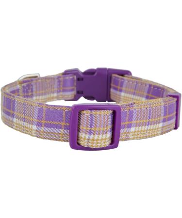 Yudote Soft Dog Collar - Checkered Violet Plaid for Small Dogs with Sensitive Skin - 1-Pack - Buy Online on GoSupps.com