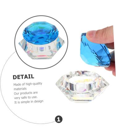 minkissy Nail Art Crystal Cup Nail Powder Bowl Containers with Lids Glass Cups with Lids Acrylic Liquid Container Nail Palette Carved Pen Wash Cup Crystal Pen White Crystal With Cover - Buy Online on GoSupps.com