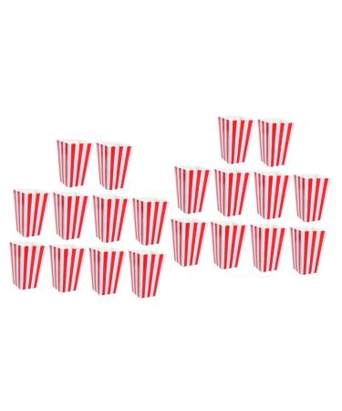 HOMSFOU 20 Pcs Boxes Popcorn Carton Classic Popcorn Containers Popcorn Bags Popcorn Containers Movie Night Gift Popcorn Machine Popcorn Packets Popcorn Buckets Decorate Paper Stripe