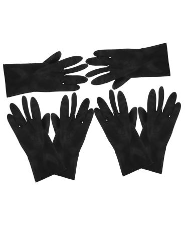 MAGICLULU 9 Pairs Hair Shampoo Gloves Shampoo for Colored Black Gloves Reusable Gloves for Hair Coloring Hair Color Shampoo for Men Rubber Hair Dye Hair Salon Gloves Disposable Man Particles