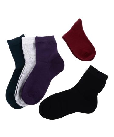 Ipetboom 5 Pairs Gel Ripstop Socks Silicone Socks Stockinette Dry Cracked Socks Calcetines para Mujer Moisturizing Foot Sock Spa Women Socks Pure Cotton Women's Nursing Socks Heel
