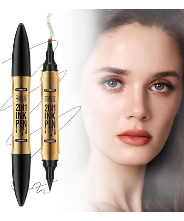 SHUOHONG Microblading Eyebrow Pencil Double-ended Eyebrow Coloring Pencil Waterproof Eyebrow Pencil Eyebrow Makeup Eyebrow Tint Natural Looking Eyebrows (Dark Brown)