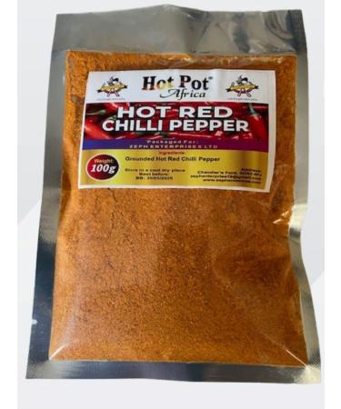 Hot Pot Africa Chilli Extra Hot Red Pepper Powder from Nigeria 100% Natural for Spicy Cooking 100g