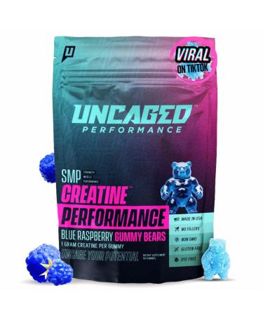 Creatine Monohydrate Gummies Fast Absorbing for Men and Women Supports Strength Muscle and Performance - 5 Gummy Bears 5000mg 90 Count - Blue Raspberry Gomitas de Creatina
