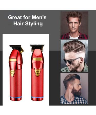 USB Rechargeable Hair Clippers & Beard Trimmer | Electric Grooming Kit for Men - Red - Buy Online on GoSupps.com