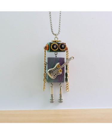 Oralgos Wooden Block Robot Necklace - Stylish Adjustable Choker for Men & Women | Unique Punk Keybone Chain FN1038 - Buy Online on GoSupps.com