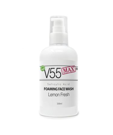 V55 MAX Salicylic Acid Face Wash for Pimples Blackheads Blemishes Skin Problems - Suitable and Safe for Acne Prone People - Paraben FREE - 250ml