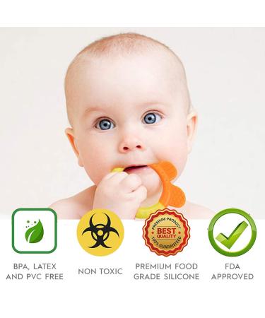 Baby Teething Toys 4 PCS BPA Free Silicone Baby Teethers  Freezer Safe Organic Infant Teething Toys Soft & Textured for Natural Brain Development - Buy Online on GoSupps.com