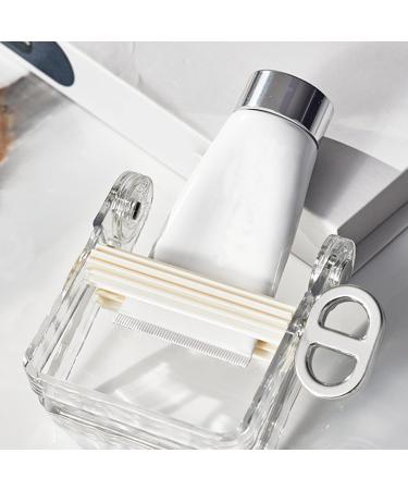 YOXIER Rotatable Toothpaste Stand Toothpaste Squeezer with Rotatable Handle Bathroom Tube Extruder Dispenser White - Buy Online on GoSupps.com