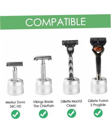 PopetPop 2 STK Razor Holder & Electric Shears Organizer - Aluminum Alloy Travel Base for Safety Razors & Brush - Buy Online on GoSupps.com