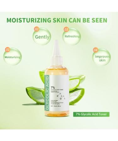 Mikabila 100ml Glycolic Acid 7% Toning Resurfacing Solution Glycolic Acid Toner Moisturize & Strengthen Skin Glycolic Sour 7% Toner Hydrating Toner Rejuvenate Moisturize & Strengthen Your Skin - Buy Online on GoSupps.com