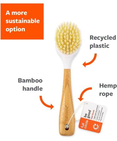 Full Circle Be Good Kitchen Dish Brush with Bamboo Handle  Single Brush  White - Buy Online on GoSupps.com