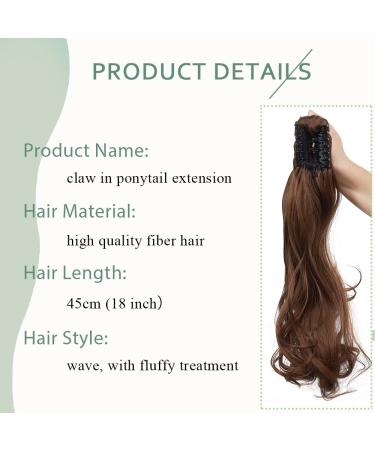 Buy Sego 45cm Ponytail Hair Extension - Voluminous Clip-In Wavy Synthetic Hair in White Brown | International Shipping - Buy Online on GoSupps.com