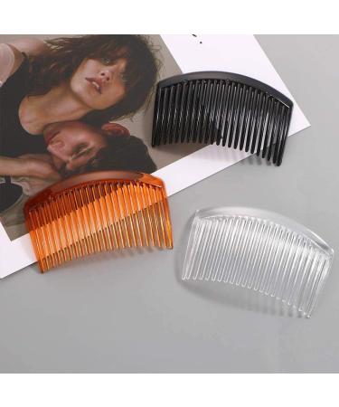HD Novelty Set of 4 Plain Hair Combs Slides 9cm French Side Combs Plastic Twist Comb Strong Hold Hair Clips Accessories for Girls Women (Clear) - Buy Online on GoSupps.com