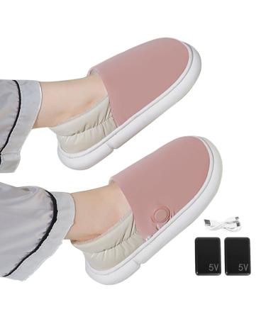 Decorhome Electric Heating Shoes USB Plush Slippers with Temperature Control Winter Heating Accessories for Mother Daughter and Girlfriend
