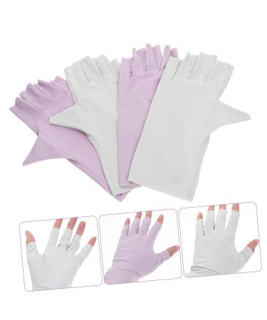 DRESSOOS 2 Pairs pink gloves nail art supplies UV protection gloves manicure UV gloves UV gloves for gel manicures sun protection gloves for women Nylon Nail supplies breathable - Buy Online on GoSupps.com