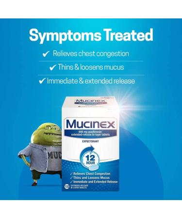 Mucinex 12 Hour Extended Release Tablets - 100 Count, Chest Congestion Relief, Doctor Recommended Guaifenesin Expectorant - Buy Online on GoSupps.com
