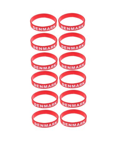 Milist 12 Stk Denmark flag symbolic Sporty bracelets Land-silicone bracelet custom bracelet rubber straps sports arm tape land bracelet country bracelet football flag
