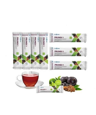 FuXion Prunex 1 a plum flavored tea easy to dissolve kelp very effective for cleansing the digestive system and relieve constipation in a healthy way with no discomfort (7 Sachets)