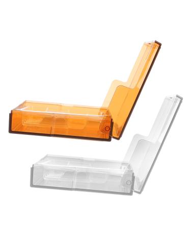 Healeved 2pcs Box Plastic Organizer Box Plastic Storage Box Hospital Injection Box Injection Case Light- Proof Injection Box Medical Storage Box Infusion Injectors Holder Medical Supplies Assorted Color 8.3X7.7X2.1cm