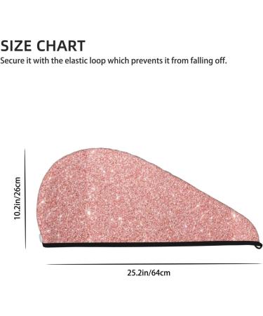 Shop Hair Towel Wrap - Quick Drying Turban with Button | Rose Gold Pink Glitter - Ideal for All Hair Types - Buy Online on GoSupps.com