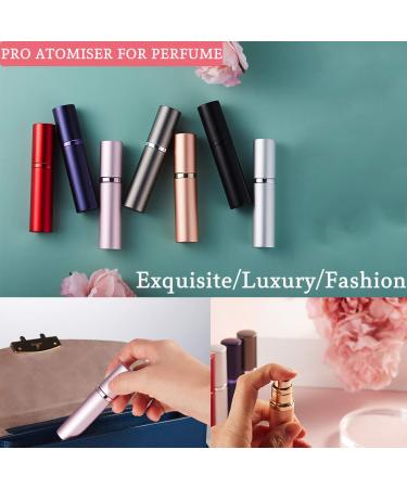 Asanana Dusty Perfume Atomizer Spray Bottle - 5ml Travel Size No Funnel Black & Rose Gold - Ideal for Handbag & On-the-Go Use - Buy Online on GoSupps.com