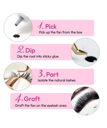 Eyesy Lash 500 Promade Fans | 16D 0.03 18mm Curl D | Mega Volume DIY Lash Extensions - Buy Online on GoSupps.com