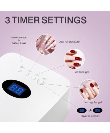 Rechargeable UV LED Nail Lamp 54W | Cordless Gel Nail Dryer with Auto Sensor & USB Ports - Perfect for Gel Polish - Buy Online on GoSupps.com
