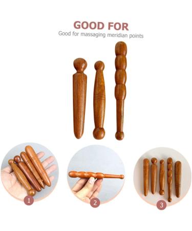 Buy BUIFULSIC 3-in-1 Foot Massager | Reflexology Acupressure Tool | Deep Tissue Thai Massage Roller Red Pear Wood - Buy Online on GoSupps.com