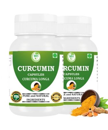Morsan Healthcare Curcumin Capsules 500 mg | Turmeric Extract | 60 Veg Capsules | Herbal Supplement | Non-GMO | Gluten Free | No Artificial Additives (Pack of 2)