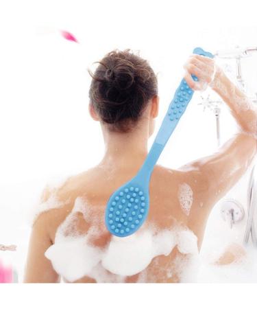 Qicheng & Lys Long Handle Bath Brush - Soft Body Back Sponge & Loofah Balls with Hooks (Blue + White) - Perfect for International Shipping - Buy Online on GoSupps.com