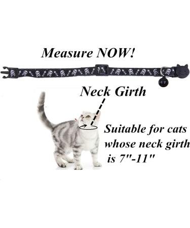 BoomBone Skull Cat Collar Breakaway with Bell - Pack of 2 - Safe Halloween Puppy Collars - Buy Online on GoSupps.com