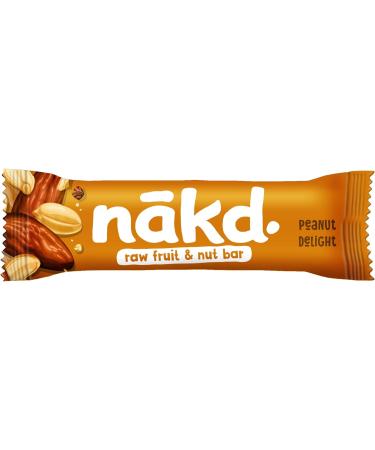 Nakd Peanut Delight Fruit & Nut Bars - Vegan & Gluten Free Snack, 35g x 4 Bars - Buy Online on GoSupps.com
